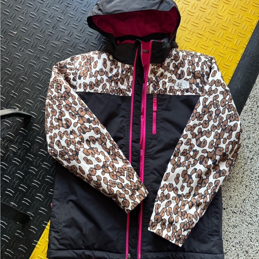 The North Face Kids Jacket - Black and Leopard Print